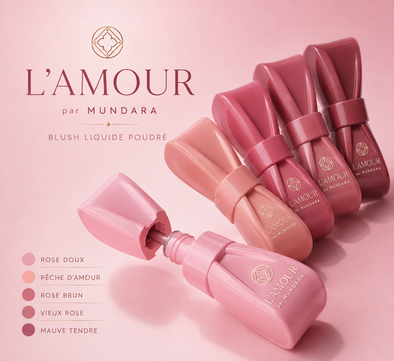 L’AMOUR par MUNDARA — Blush Liquide Poudré collection in five shades